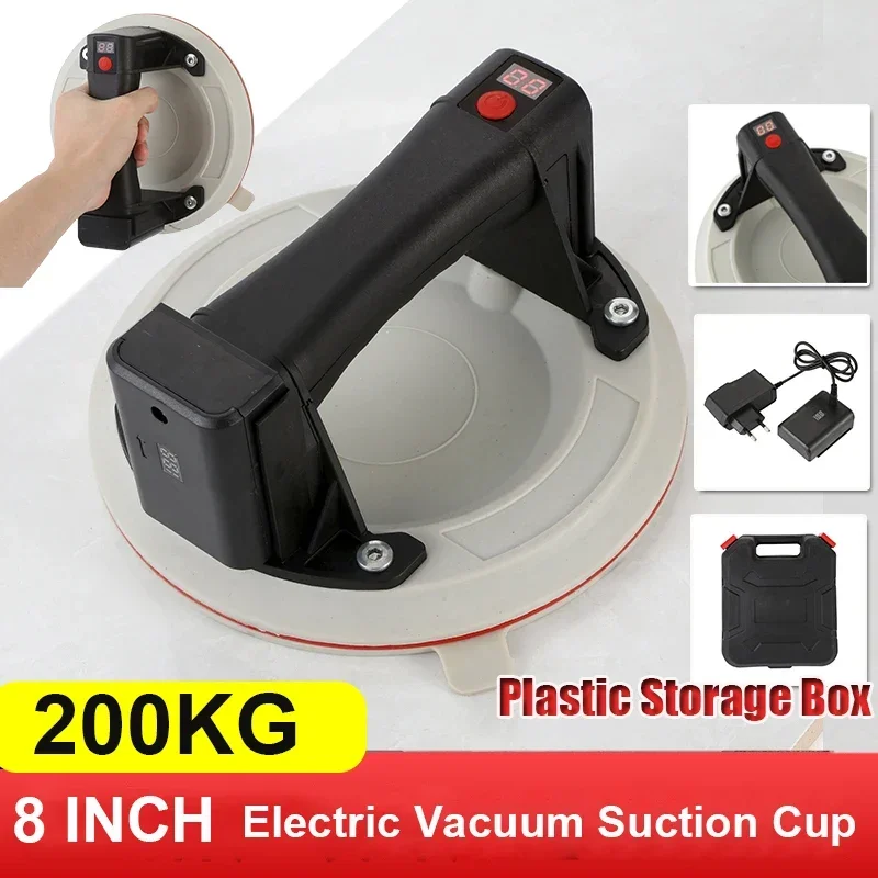 8 Inch 200KG Air Pump Vacuum Suction Cups Powerful Heavy-Duty Strong Hand Pump Sucker Lifted Magnets Handling Tools Storage Box