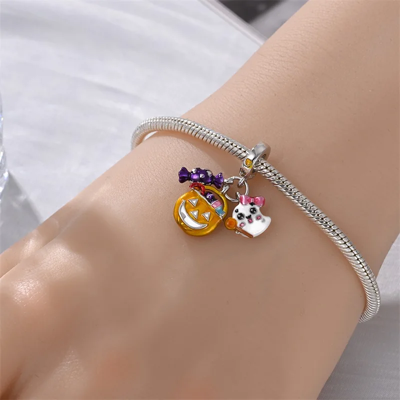 925 Sterling Silver Charms Bead Luminous Mischievous Little Devil Dangle Fit Original Bracelet DIY Women Jewelry Gift