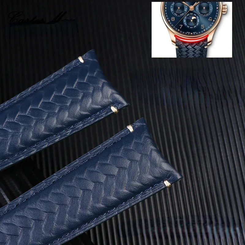 

Ремешок из натуральной кожи для IWC International Company Португалия Iw371614 Iw503312, мужской изогнутый ремешок для часов, аксессуары 22 мм