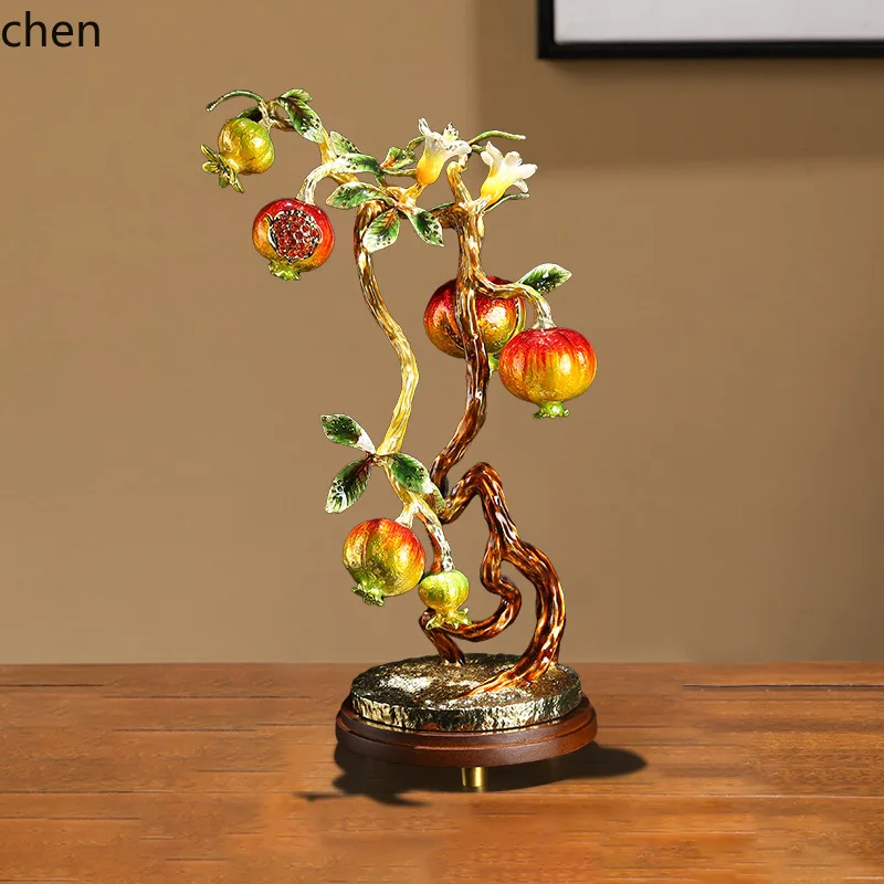 HXL Enamel Multi-seed Pomegranate Craft Ornament Home Decoration