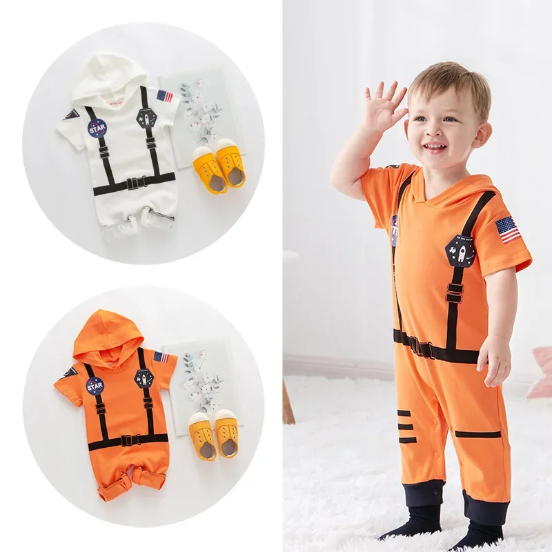 [Astronaut of the same style] Space suit, summer boys' short-sleeved onesie holiday suit, multi-color optional