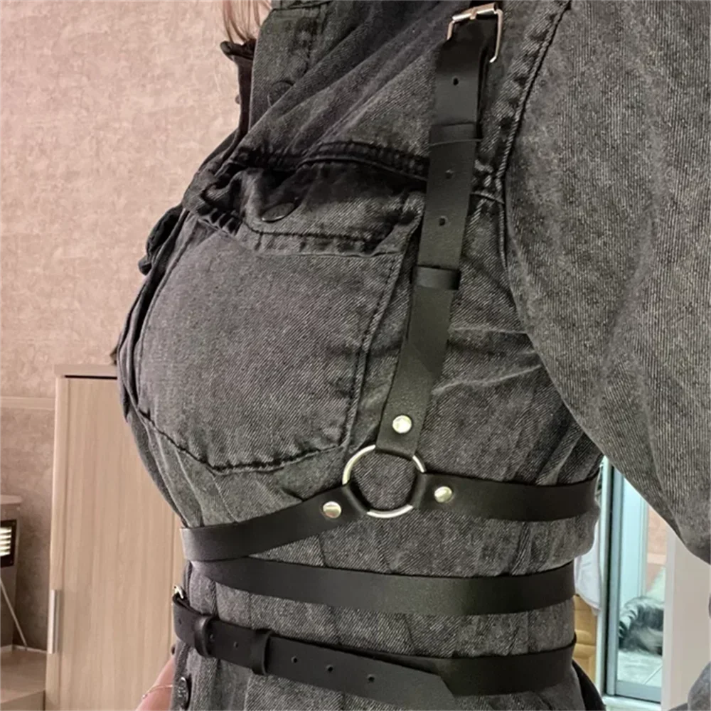 แฟชั่นสายรัดเข็มขัด Harness Corset ชุดชั้นในหนัง Bondage ชุดชั้นใน Body Harness เครื่องรางเสื้อผ้า Gothic Suspenders สําหรับผู้หญิง