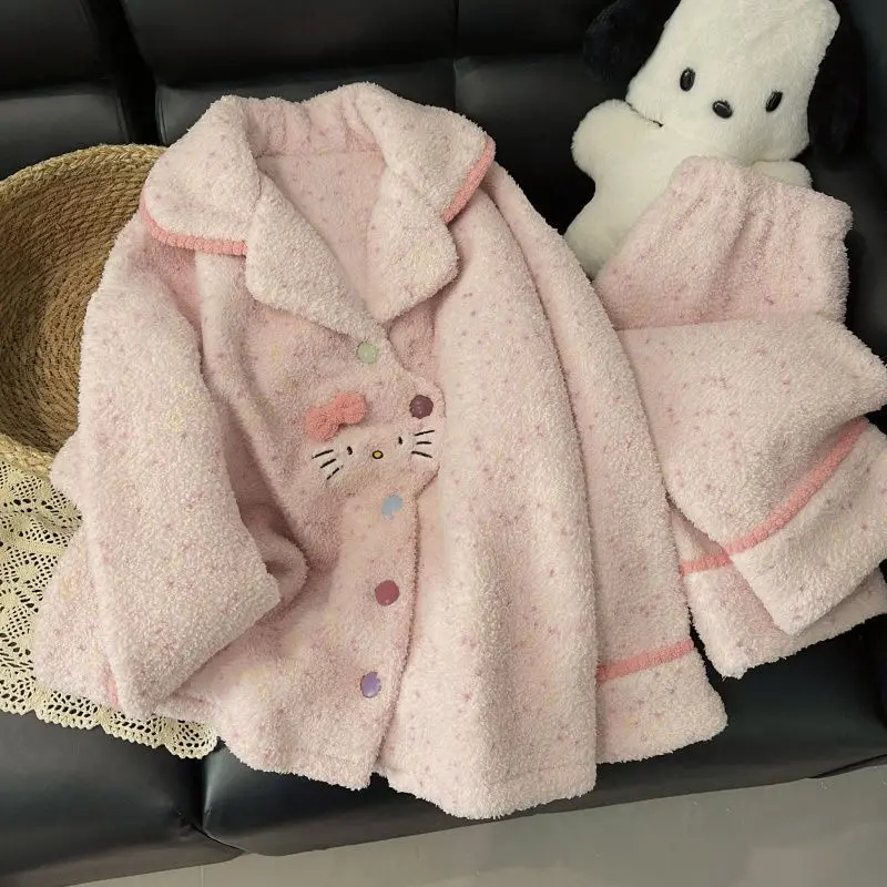 

Пижамы Sanrio Hello Kitty, милая домашняя одежда, Лидер продаж, креативный новый толстый костюм с героями мультфильмов, удобный осенний костюм для колледжа Kawaii