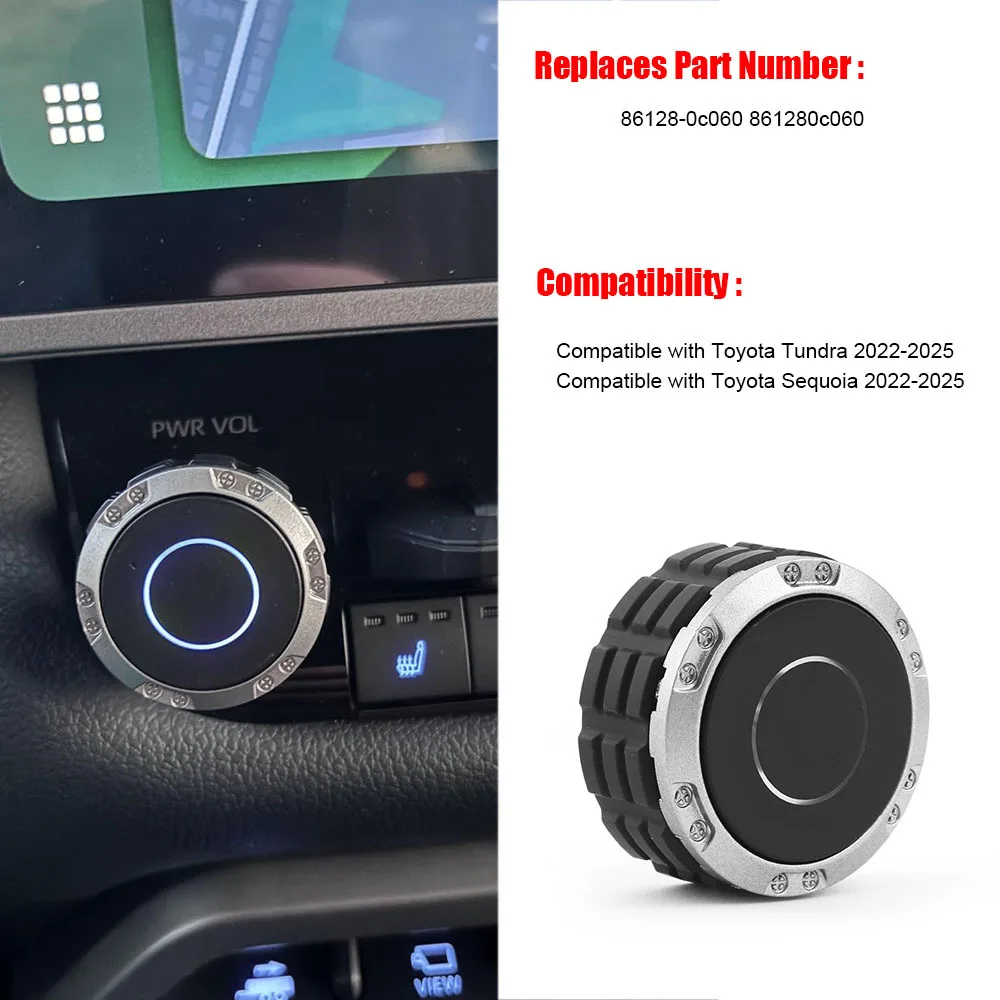 

Display Power Volume knob Radio Control for Toyota Tundra Sequoia 2022 2023 2024 2025 with 14 Inch Display 86128-AN010