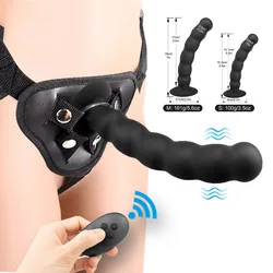 Masajeador de próstata inalámbrico para hombres y mujeres, vibrador remoto con cuentas anales, tapón Anal, estimulador de punto G, consolador vibratorio de pene, Juguetes sexuales