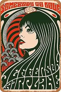 Yzixulet Jefferson Airplane Somebody to Love Poster Retro Metal Tin Vintage Sign Home Bar Man Cave Wall Decor 8 x 12 Inch 1pc