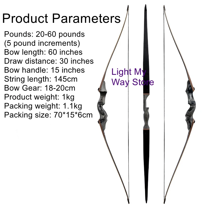 Archery Equipment Multi-Pound Lightweight Tech Wood Bow Grip Recurve Bow
