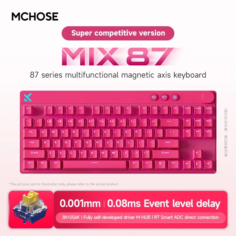 

Mchose Mix87 клавиатура с магнитным переключателем, проводная игровая клавиатура 8K + 256K, Esport, 0,08 мс, низкая задержка, аксессуары для киберспорта на заказ, геймерские аксессуары