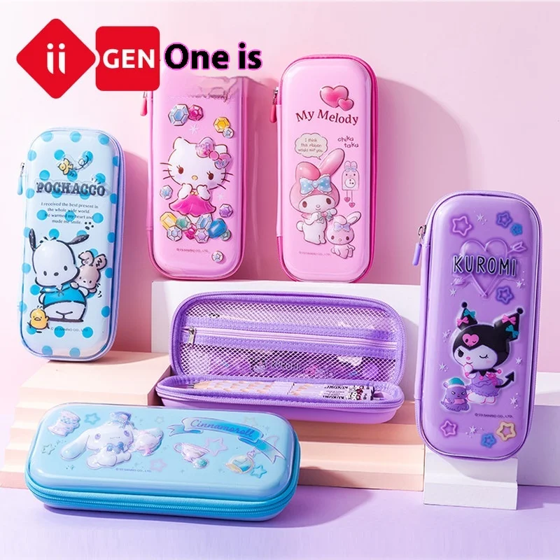 Iigen Stationery Sanrio Style Eva 3d Pencil Case Pupil High-Capacity Pencil Case Girl Kuromi Melody Hello Kitty Pochacco