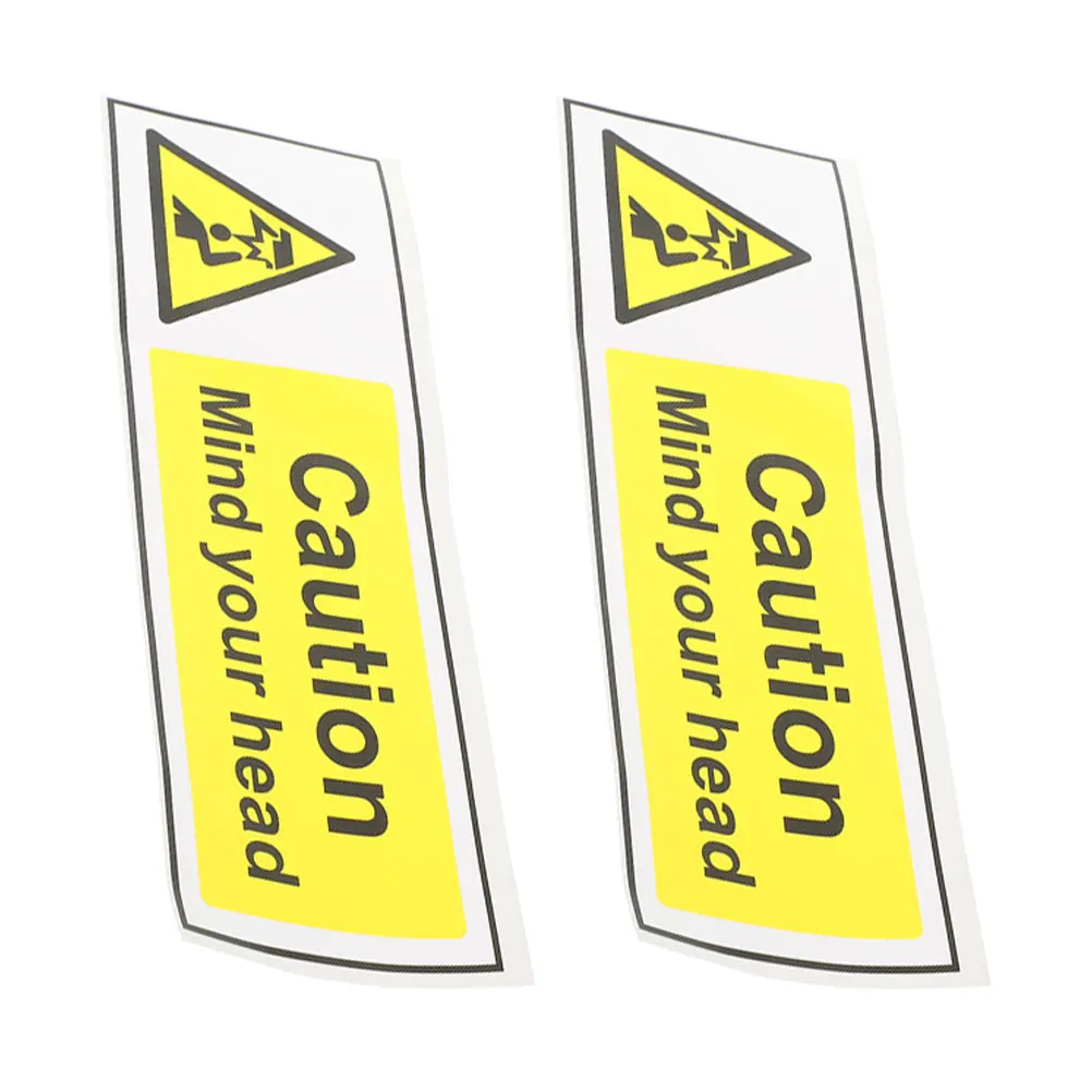 2pcs Low Ceiling Sign Watch Your Head Sticker Self Adhesive Warning Decal Safety Label Caution Sign Wall Sticker