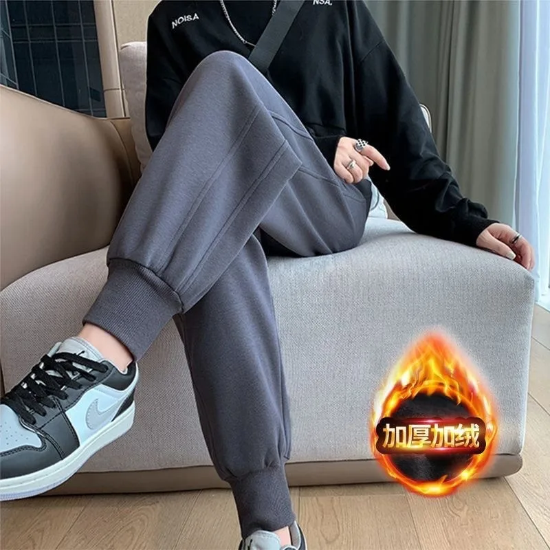 女性用ルーズベルベットスウェットパンツ、厚手秋冬パンツ、新作スリムレギンススウェットパンツ