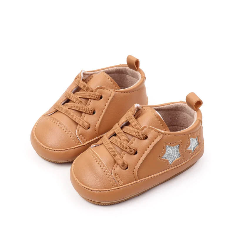 Baby Boys Girls Solid Color Stars Casual Shoes Non-slip Breathable Baby Walking Shoes