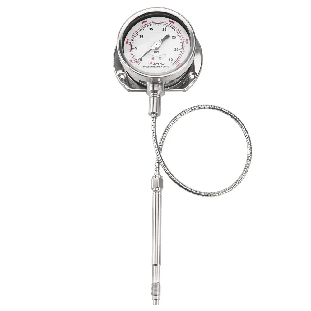 

ZHYQ PT124Y-614 All Stainless Steel Mechanical Melt Pressure Gauges for Extruder Machinery High Temperature Fluid 350 Max Temp