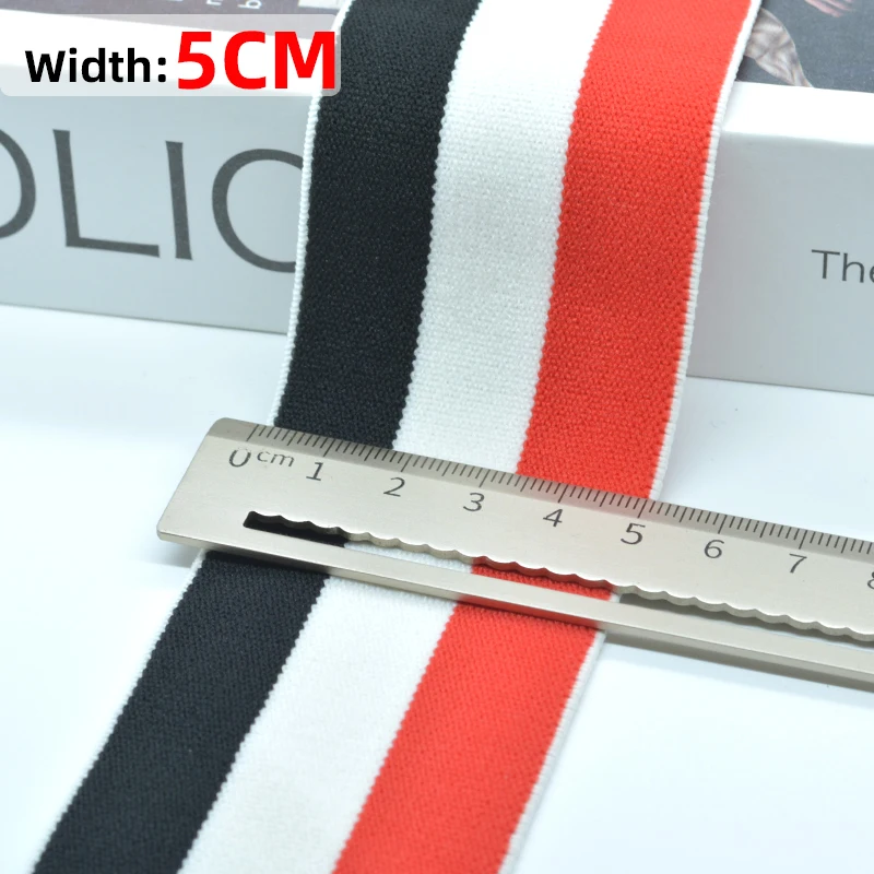 fashion stripe Elastics rope Rubber bands sewing accessories for diy Trousers bag pants clothing Ribbon strap 50mm