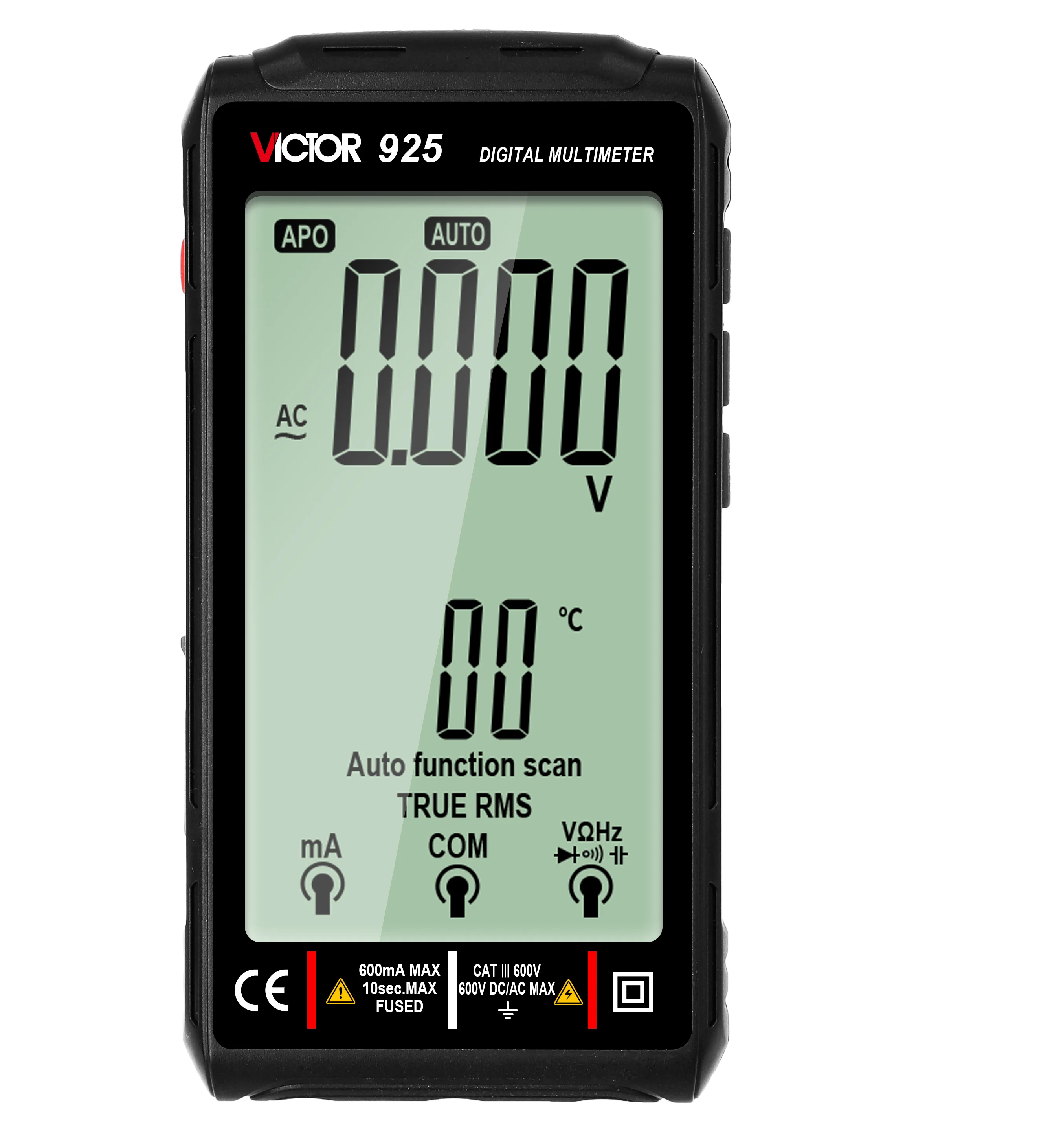 

VICTOR 925 Digital Multimeter Full Screen 9999 Lcd Display with NCV Diode DC AC 600vlithlum Battery Multimeter Digital