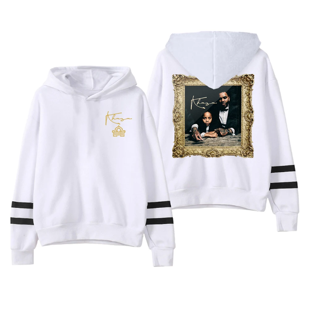 Kevin Gates Khaza Album Hoodie Pocketless Parallel Bars Sleeve Streetwear Women Men Hooded Sweatshirt 2024 Hip Hop Clothes