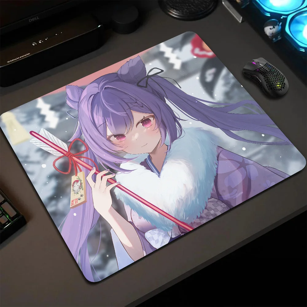 Keqing Genshin Impact Mousepad Small LockEdge Mouse Pad For Gamers Computer Desk Pad Rectangular Anti-slip Rubber