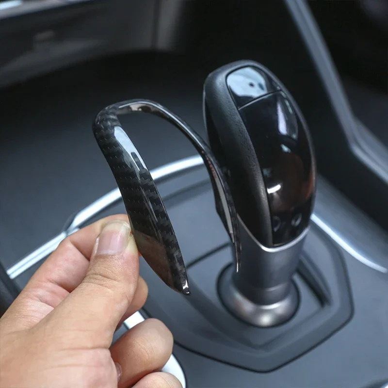 ABS Carbon Style Car Interior Gear Shifter Knob Frame Cover Trim For Alfa Romeo Stelvio Giulia 2017-2019 Interior Accessories