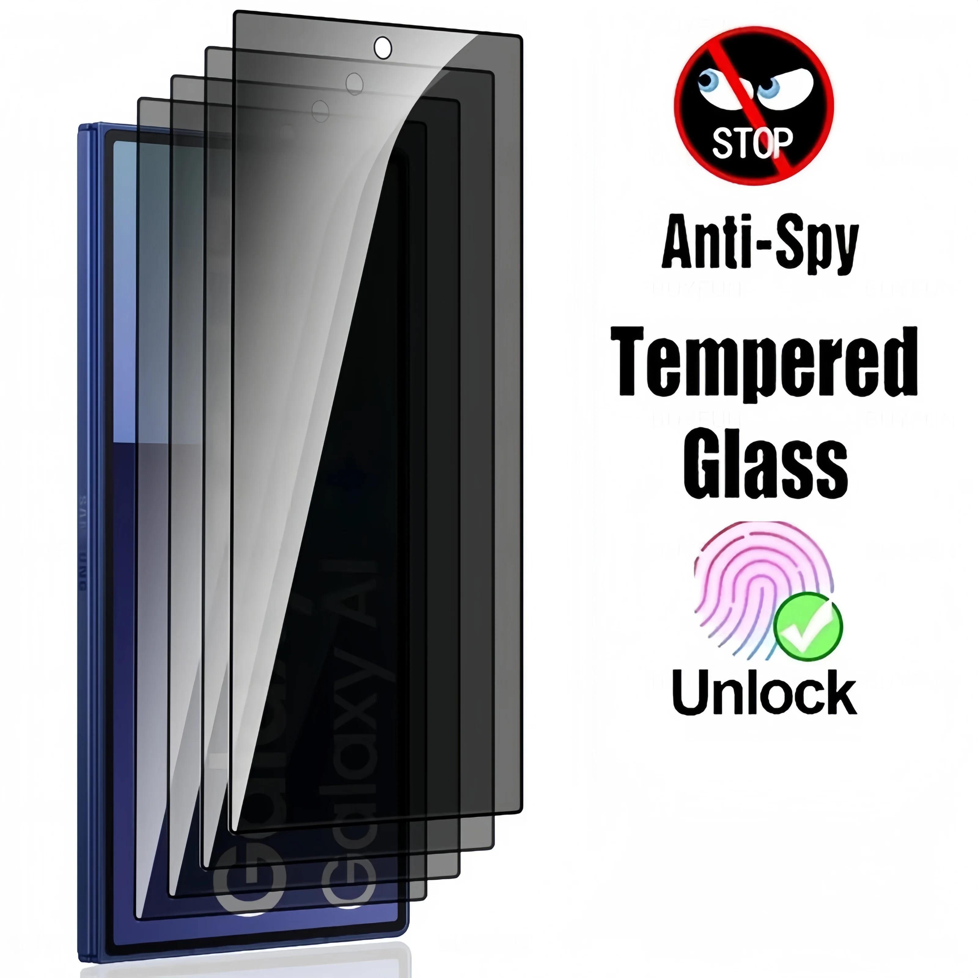 

Privacy Tempered Glass For Samsung Z Fold7 6 5 4 3 5G Anti-Peep/Spy Outer Screen Protector Film Galaxy Fold 7