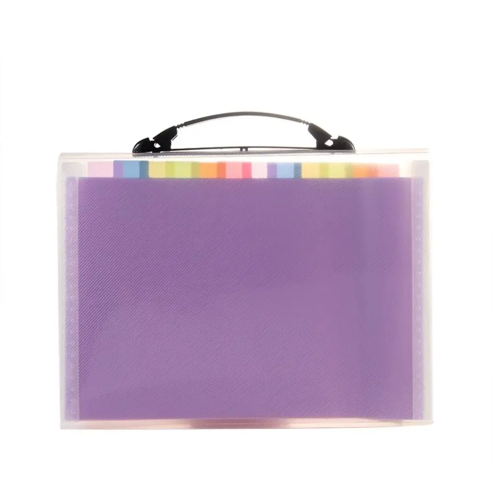

13 Layers A4 Handheld File Bag Large Capacity Rainbow Color Test Paper Storage Bag Waterproof with Index Stickers