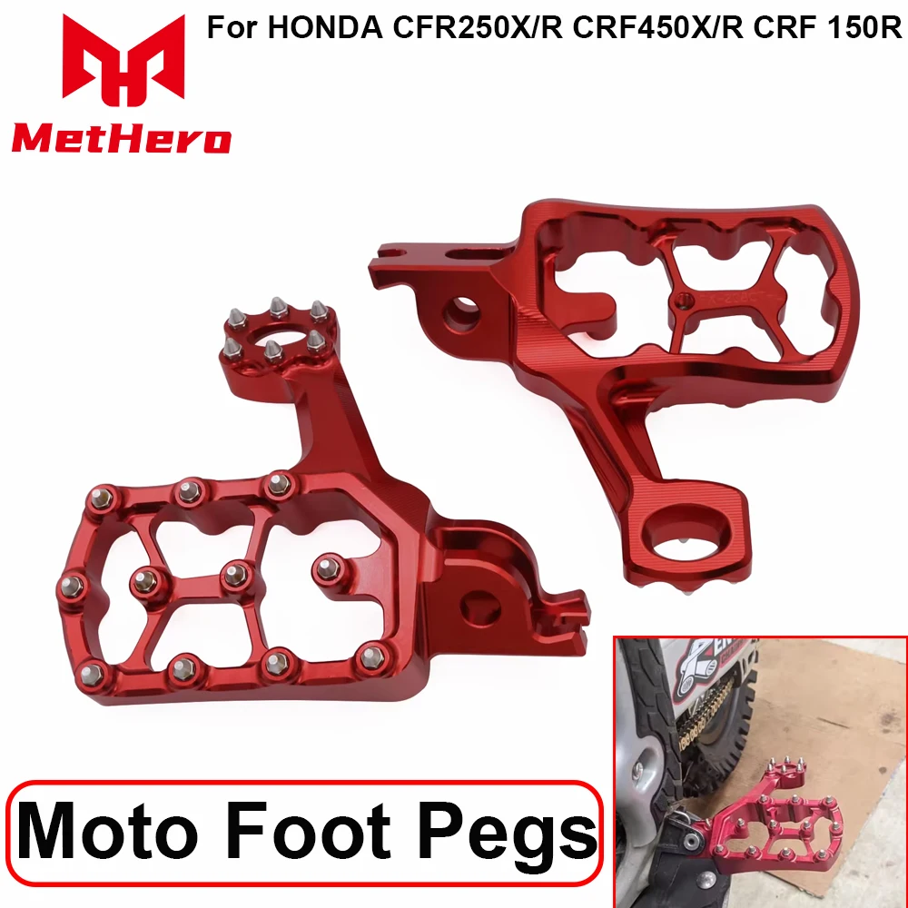 

Red CNC Wide Fat Extended Foot Pegs Pedals Footrest Footrests Kit Fit HONDA CFR250X/R CRF450X/R CRF 150R Motorcycle Accessories