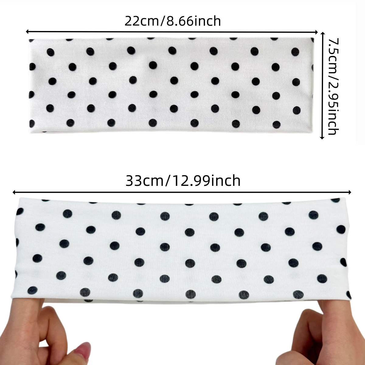 Wide Polka-Dot Headband,Stretchy Euro-American Style Sports Headband,Sweat-Wicking Yoga & Fitness Headband,Non-Slip Headband