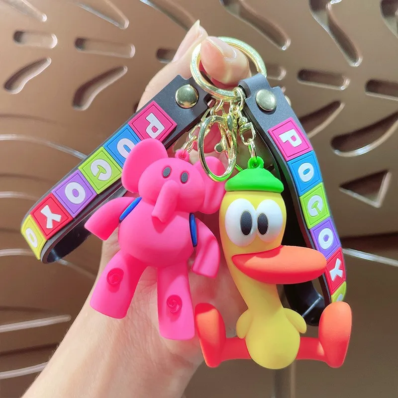 Anime Let's Go Pocoyo Figure Model Toys Keychain Game Silicone Pendant Car Backpack Keychain On The Phone Christmas Gifts