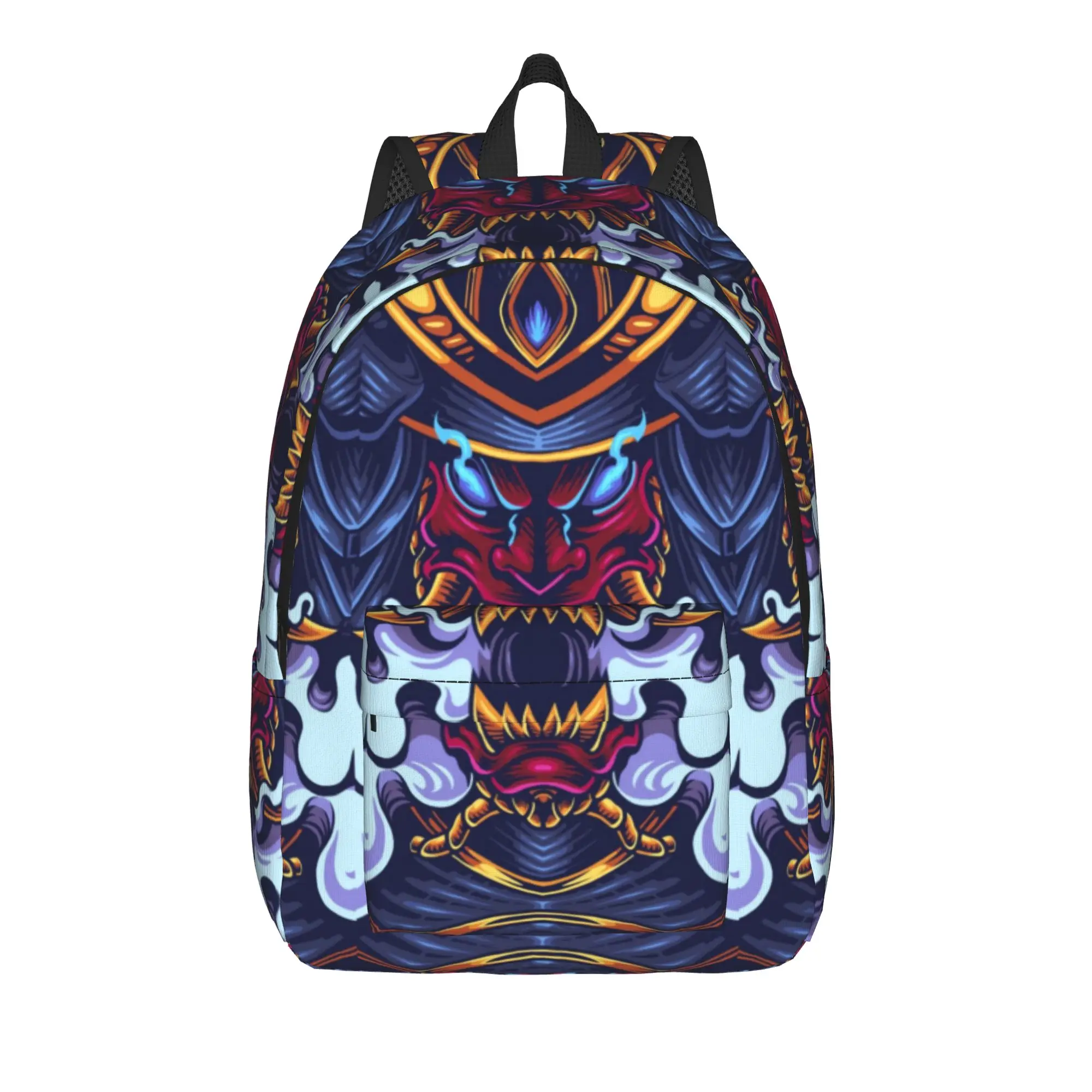 Psychedelic Oriental Demon Portrait Backpack  Women Polyester Camping Backpacks Large Cute School Bags Rucksack