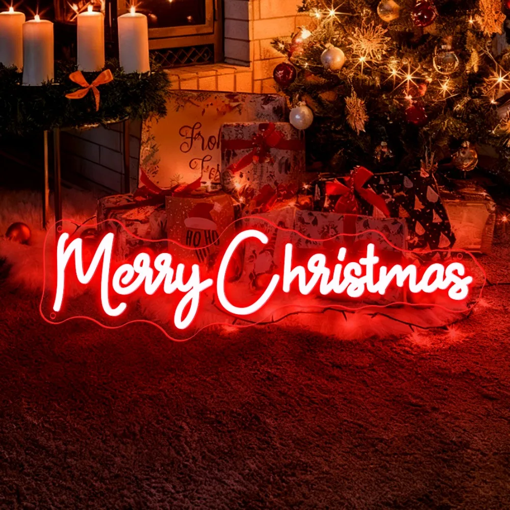 Merry Christmas Neon Led Sign Christmas Night Lights USB for Kids Bedroom Christmas Decoration Party Bar Wall Decor Neon Signs