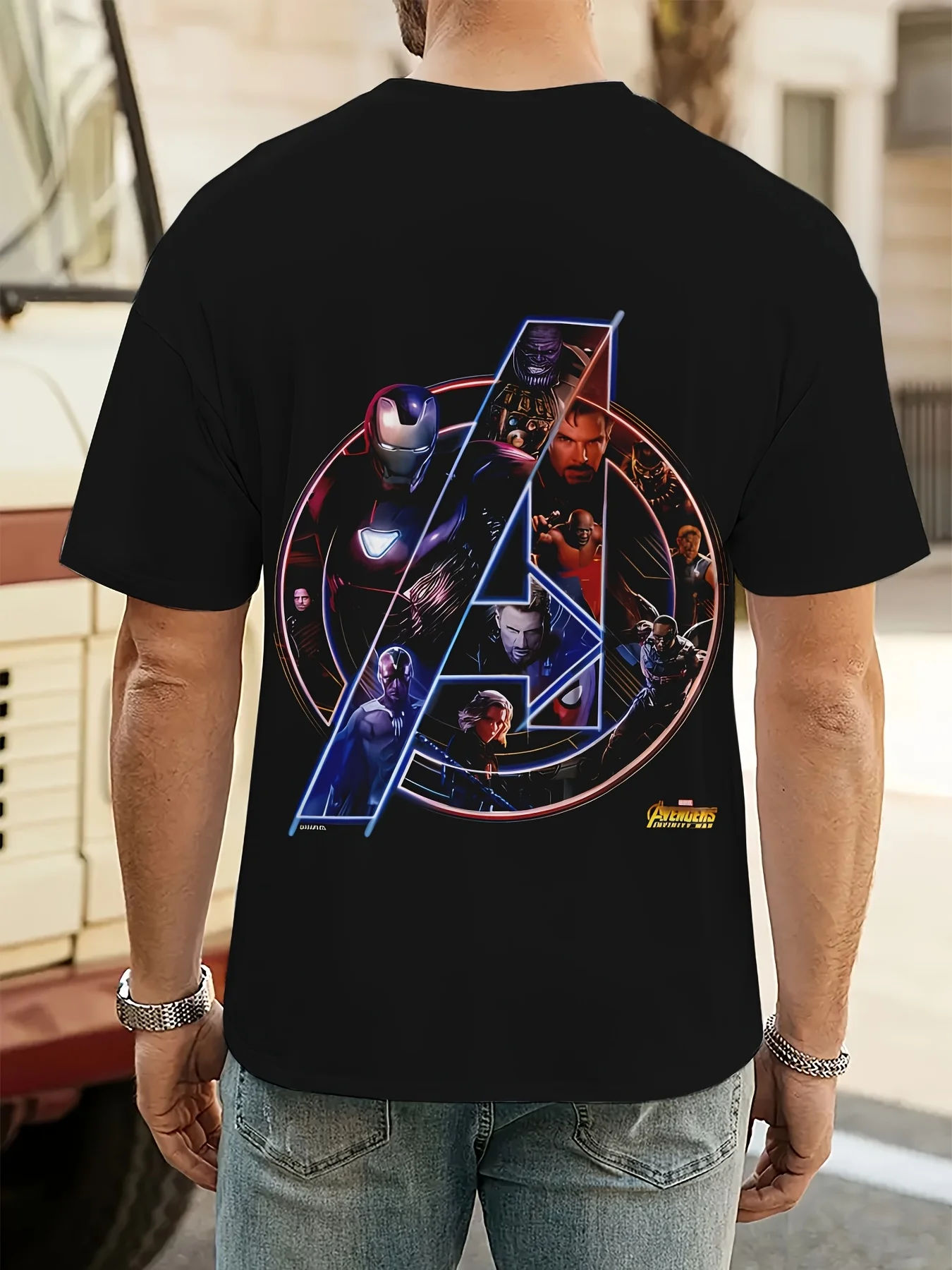 تي شيرت مارفل أفنجرز جرافيك آيرون مان كابتن أمريكا مور الأبطال الخارقين تصميم ثلاثي الأبعاد طباعة ريترو موضة المنتقمون تي شيرت