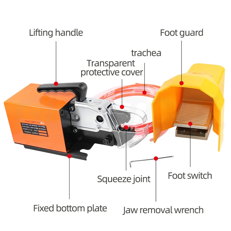 Pneumatic Terminal Crimping Machine AM-10 Multi-function Clamp Replaceable Die clamp Wire Harness Terminal Cold Crimping Clamp