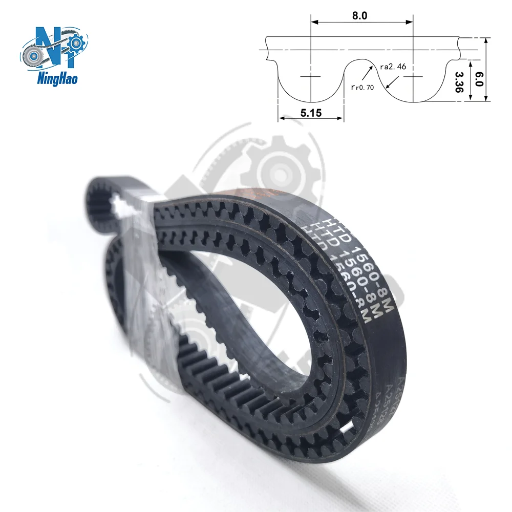 HTD 8M Rubber Timing Belt Width 15mm 20mm 25mm 30mm 40mm Closed Loop Belt Length Perimeter 2344mm~2784mm HTD8M Synchronous Belts