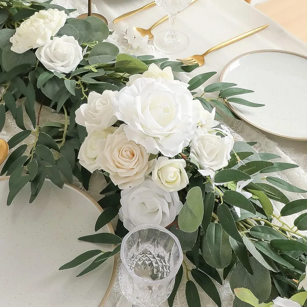 Artificial eucalyptus willow leaf simulation rattan wedding wall hanging decoration green plant eucalyptus leaf rattan
