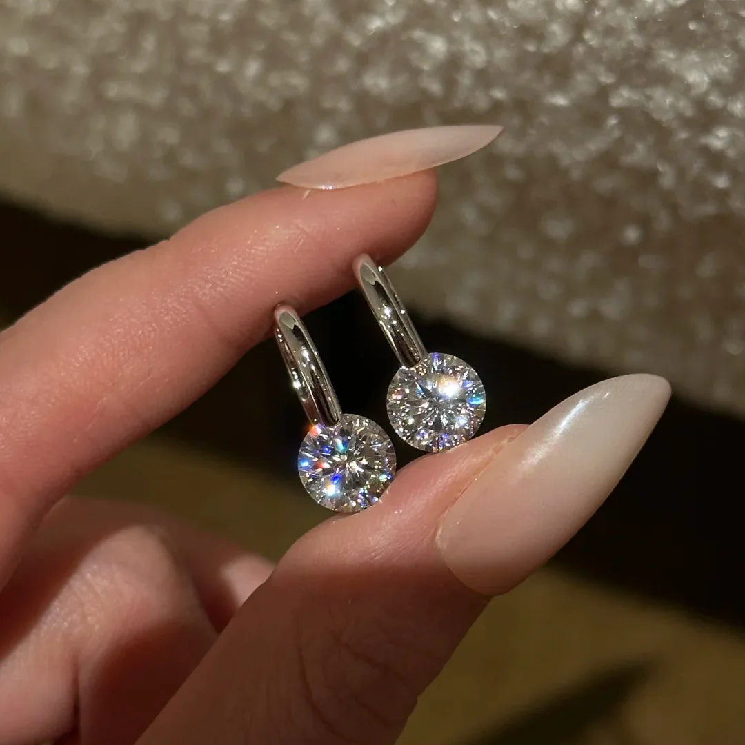 2026 New Arrival 925 Sterling Silver Moissanite Drop Earrings for Women, Luxury Wedding Party Jewelry Gifts