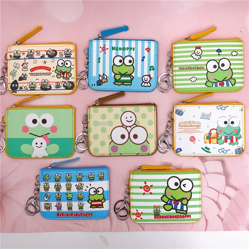 Sanrio Carteira Coin Purse, Saco de Cartão Chaveiro, Mini Bolsa, Titular do cartão de identificação, Caixa do cartão bancário, Chaveiro Pingente,