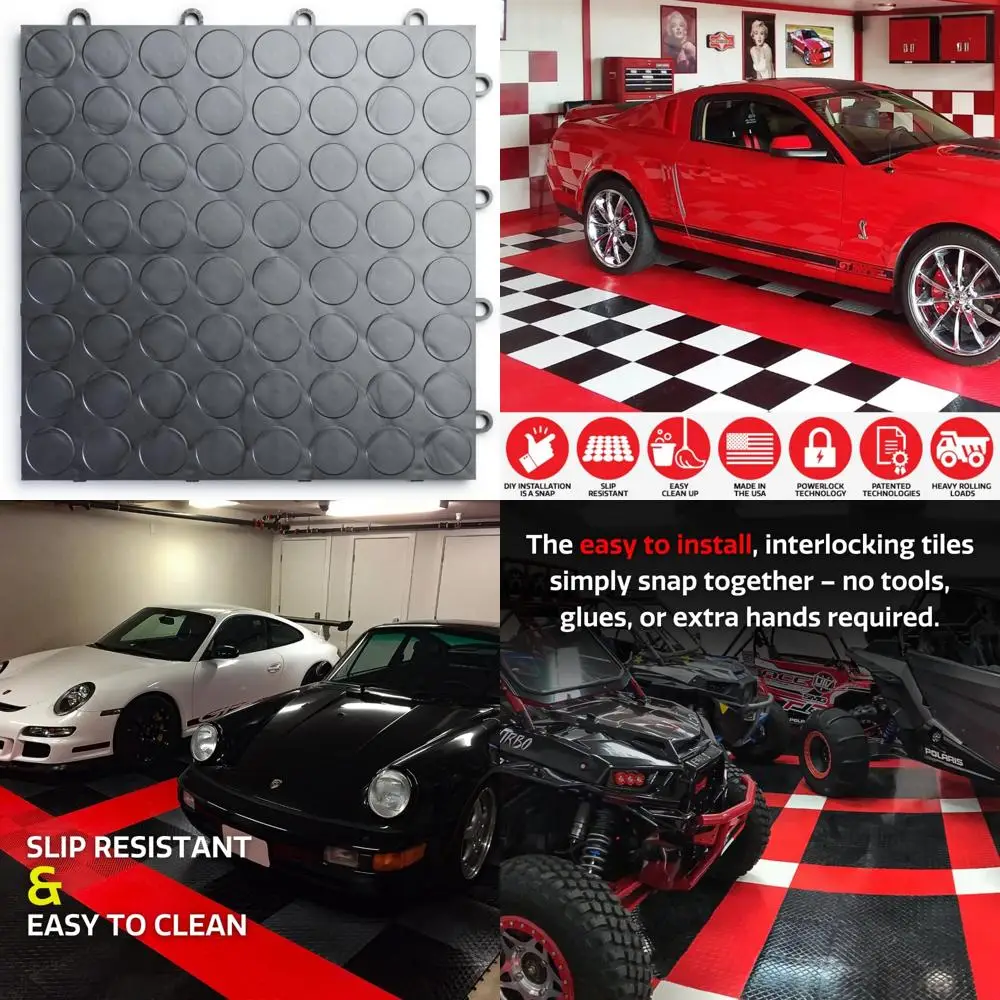 بلاط أرضية جراج كوبوليمر شديد التحمل غير قابل للانزلاق، أرضيات وحدات متينة، سهلة التركيب، حل طويل الأمد
