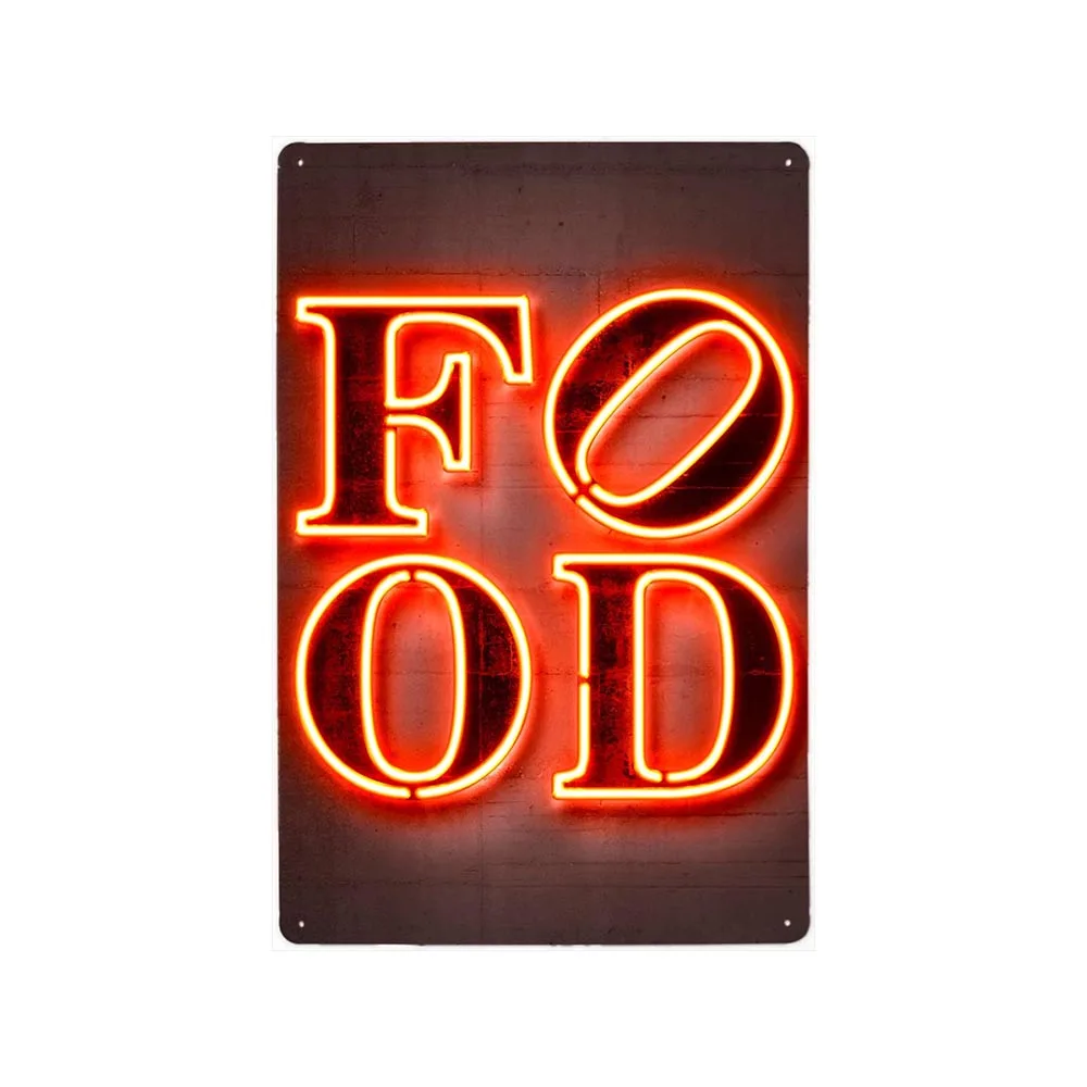 24 Hrs Bar Cafe Neon Signs Beer Pizza Hot Dog Tacos Coffee Vintage Metal Poster Plaques Decoration Wall Tin Painting
