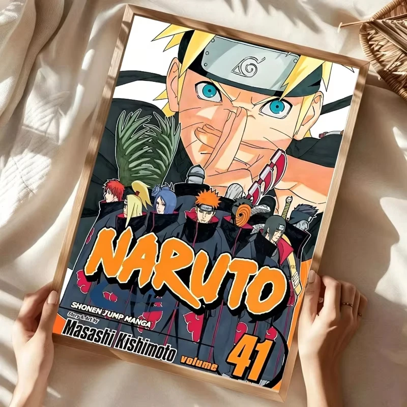 N-Naruto Anime Hot Blood Ninja Magazin-Cover Poster Leinwandgemälde für Zuhause Wohnzimmer Schlafzimmer Bar Café Wandkunst Dekoration – Detail 18