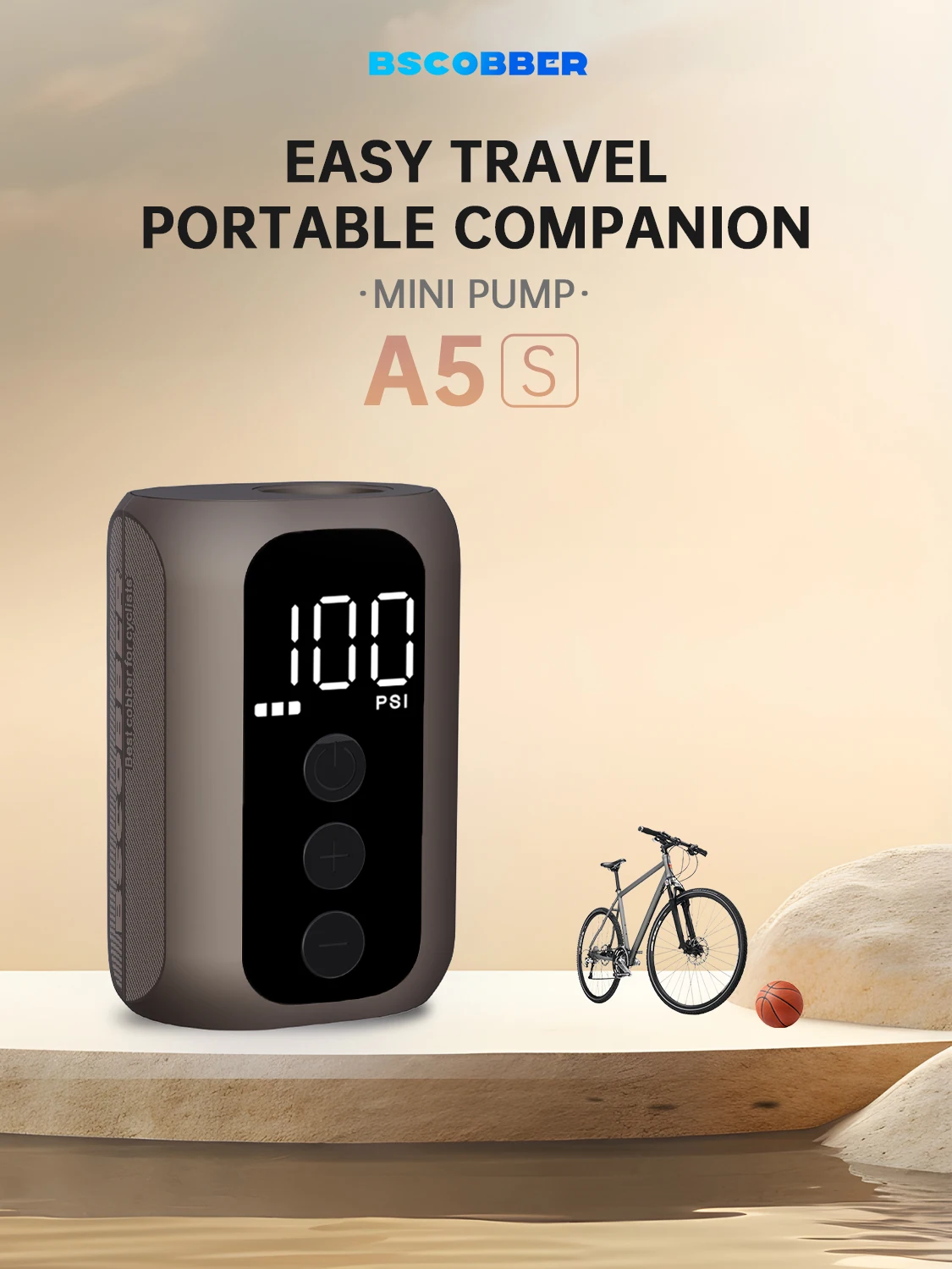 BSCOBBER Fahrrad Zubehör Radfahren Elektrische Reifen Inflator Mini Velo Luftpumpe Tragbare Ersetzen Co2 Inflator Fahrrad MTB A5S – Detail 1