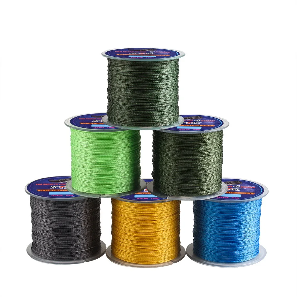 114M 4 Strands örgülü olta 8LB-60LB Multifilament Dyneema PE hattı 0.1mm-0.4mm sazan balıkçılık tel tatlısu