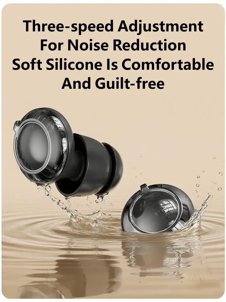 PARAMITA Bouchons d'oreilles en silicone souple réglables à 3 niveaux, silencieux, pour dormir, réduction du bruit, adaptés au sommeil, au travail, au sport, à la natation
