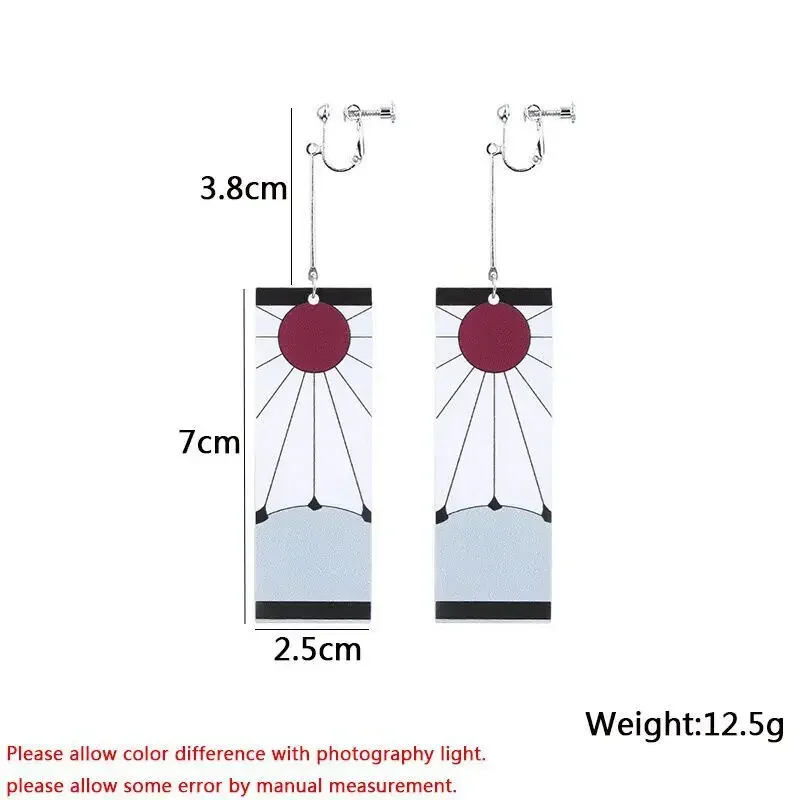 Fashion Acrylic Tanjiro Ear Cos Accessories Ghost Anime Cosplay Props Drop Long Earrings for Women Men Accessories Gift