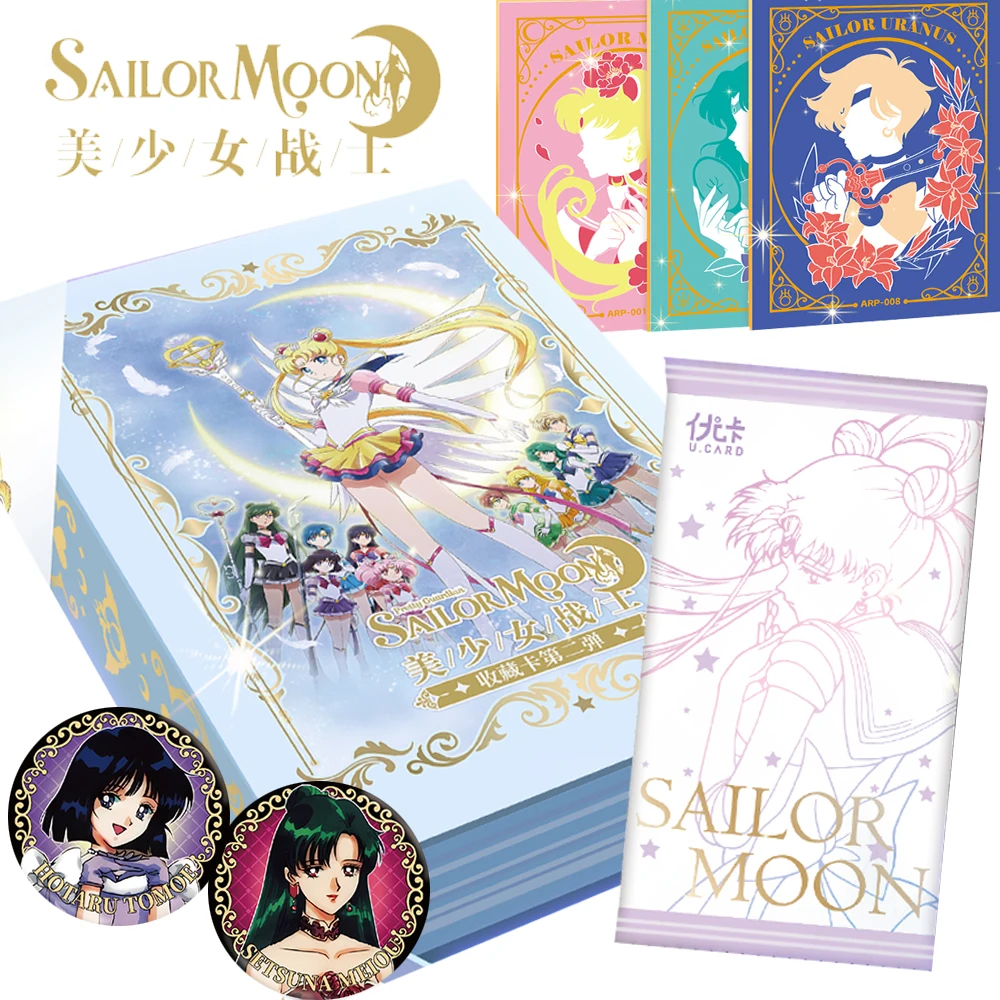 

Genuine Sailor Moon Collection Cards for Children Anime Girl Elegant Gorgeous Lolita Theme Transparent Cards Christmas Gift Toy