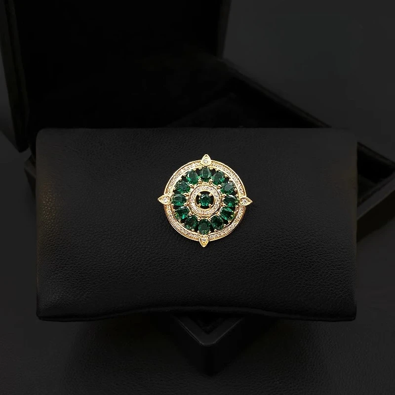 Green Small Brooch Lapel Pin Unique Design Unisex Suit Accessory Anti-Slip Collar Fixing Decorative Blazer Formal Outfit 5937