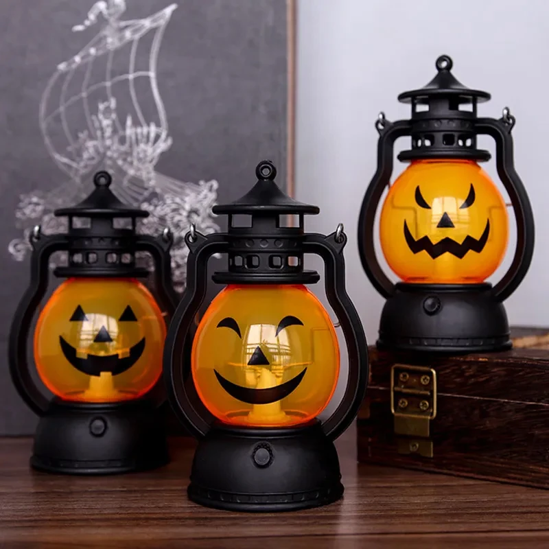 Cosplay Pumpkin Lights Decorative Kerosene Lanterns LED Handheld Lamp Pumpkin for Table Camping Garden Yard Home Decorations