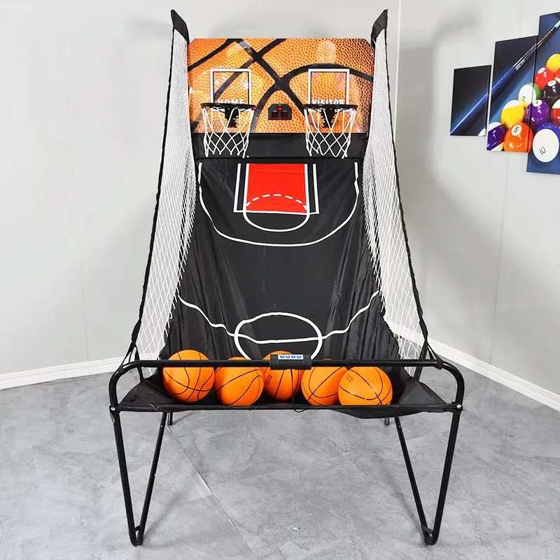 Portable  Folding Indoor Two-Players  Electronic Single-Shot Basketball Game  Machine With Digital Scoreboard