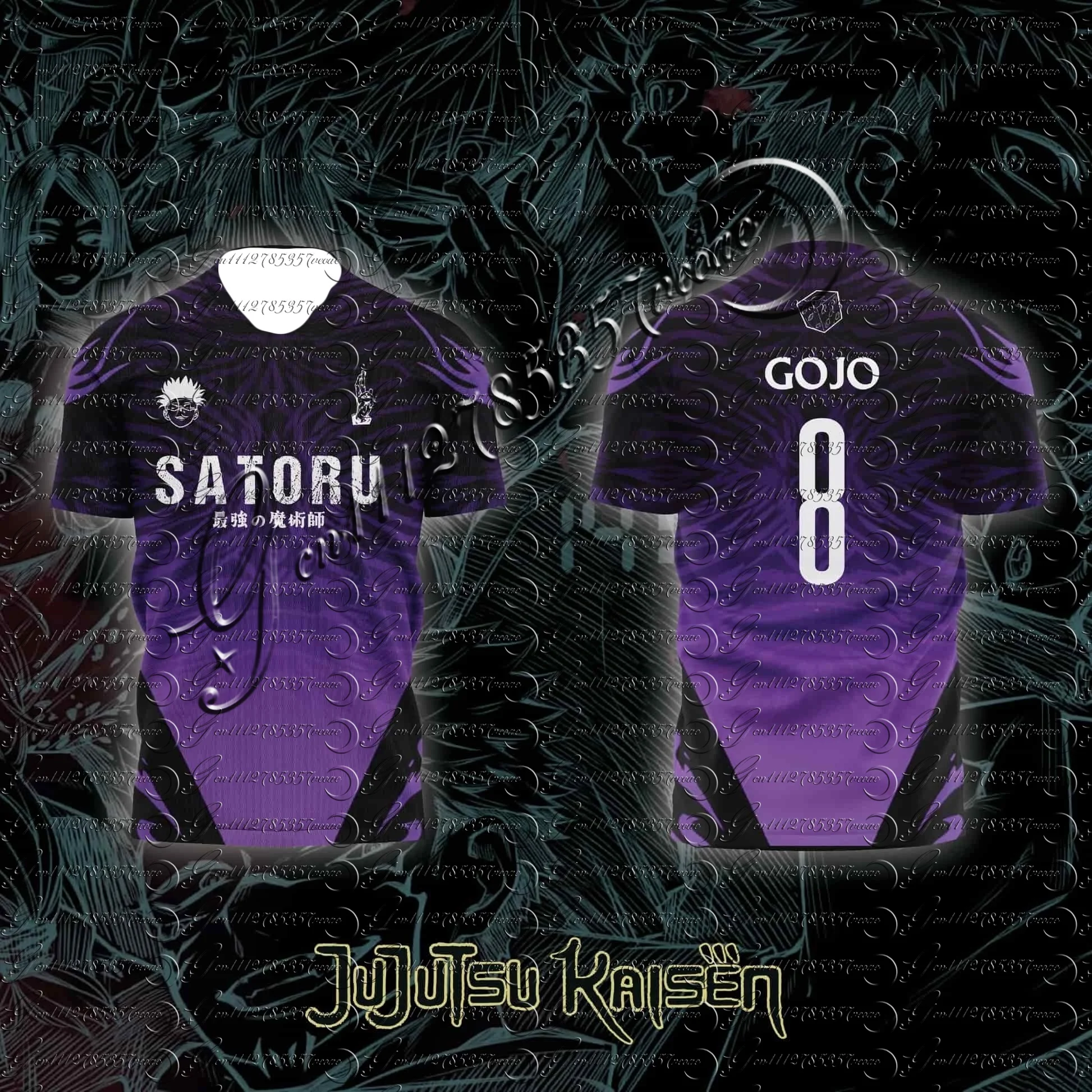 

2026 Bandai Jujutsu Kaisen Anime SATORU GOJO NO.8 3D Print Football Jersey for Men's Tshirt Summer Sports Casual Tees Kids Y2k