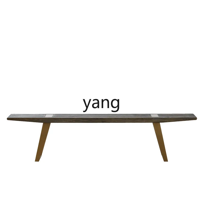 

LH home wabi wind old elm solid wood bench retro industrial style dining table stool