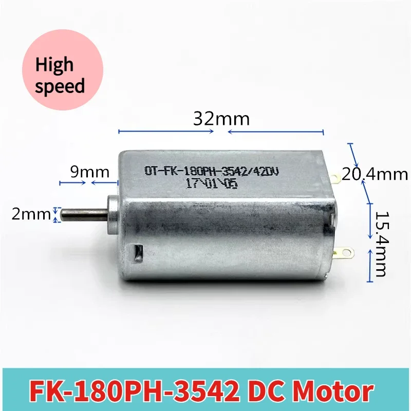 Wanzhida 180PH-3542 180 motor DC3V-6V carbon brush high-speed high torque model toy motor