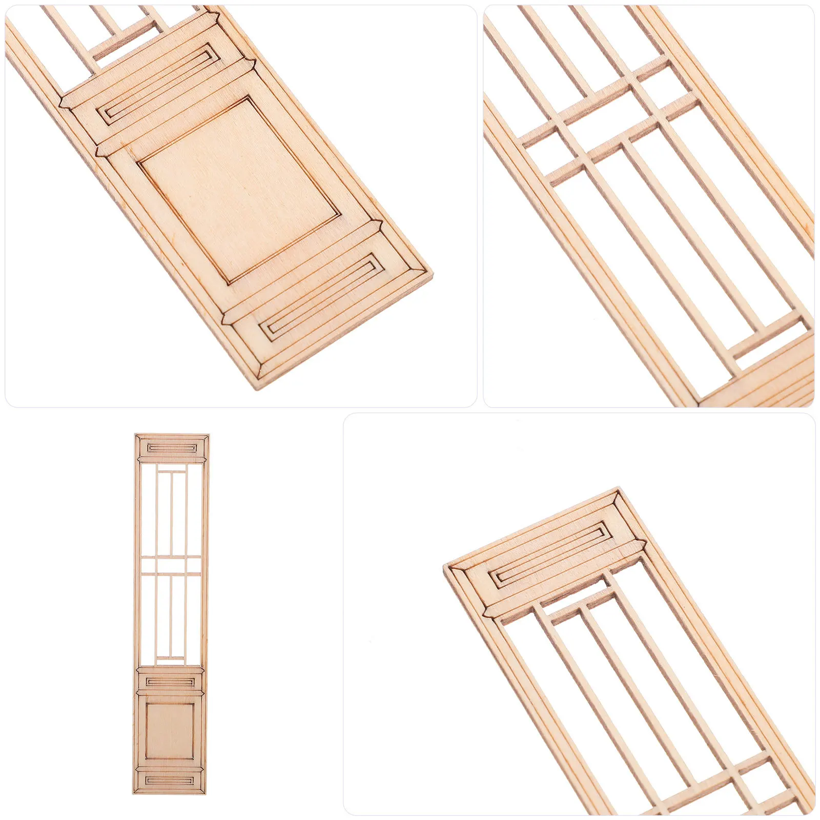 10個のミニチュア木製仕切り、中国風の手彫り、妖精の庭、ドールハウスの家具、クリエイティブなDIYプロジェクト用